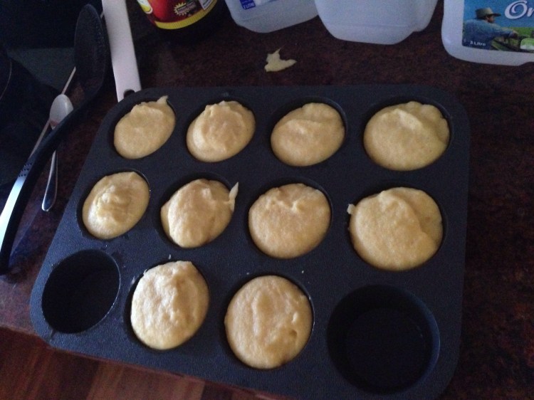 Polenta in a muffin pan.