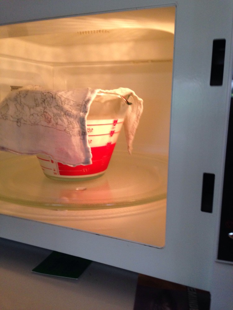 Heating the milk in the microwave