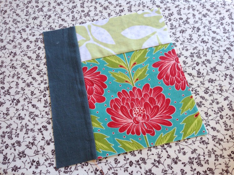 Grey sashing added to the left of the block.