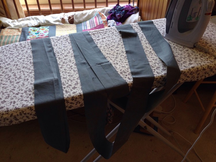 Shortcut sashing: piecing a long strip made it quick to cut and add sashing.