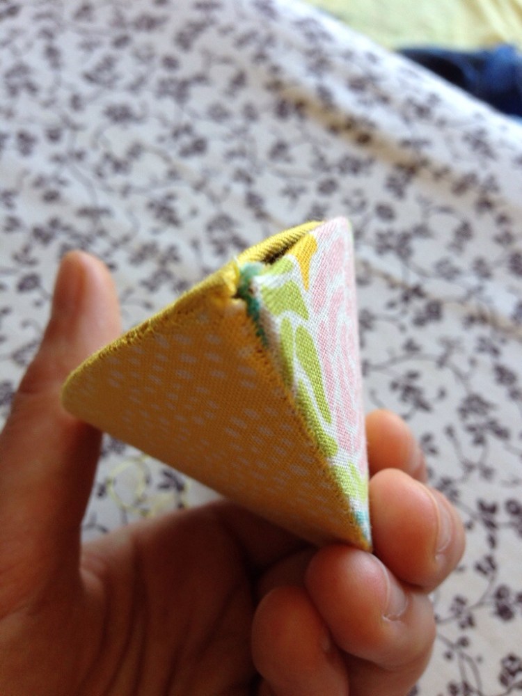 Three template pieces make a teardrop shape.