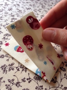 Fold tube in half and press with seam facing out