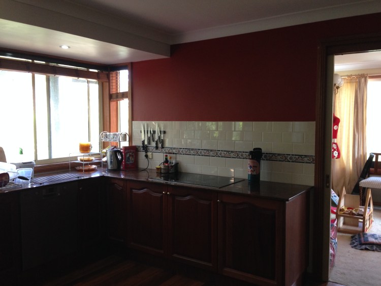 Finished kitchen wall