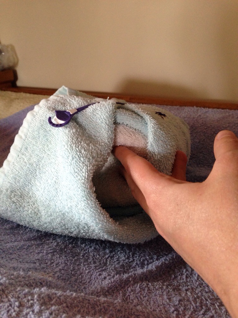 View through leg hole