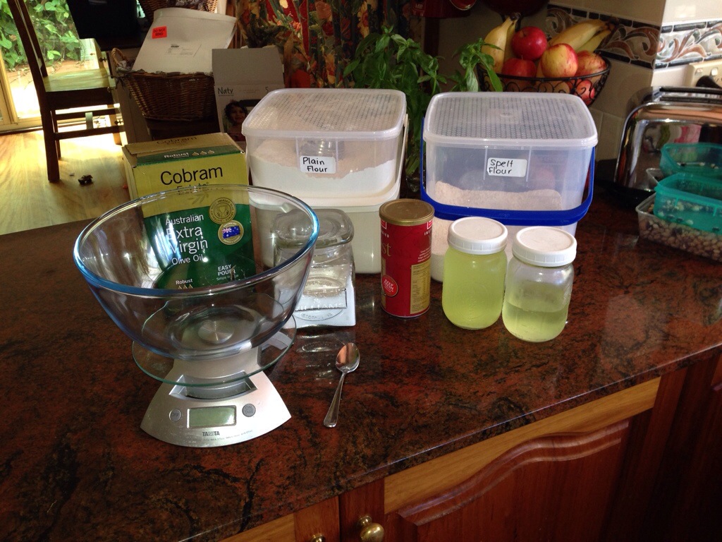 Ingredients for making whey bread