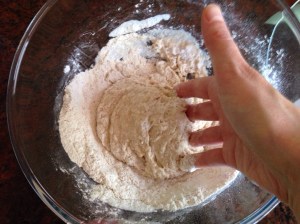 Flour heaping up