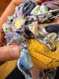 Stitching the legs to the body