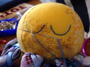 Backstitching the eyes