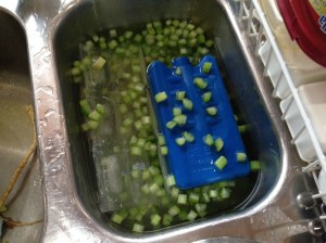 Cool quickly in the ice water