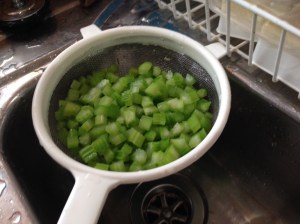 Celery after blanching