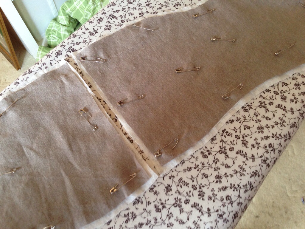 Pin-basting the corset