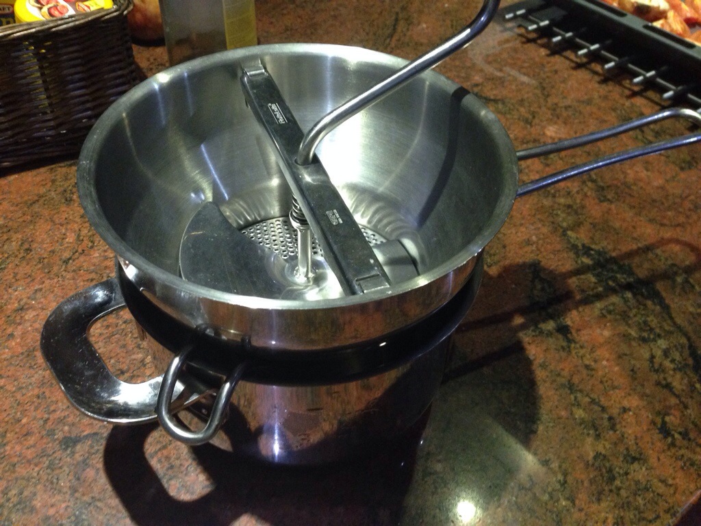 A mouli, or food mill