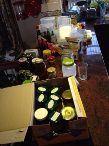 Stockpiled goods on the kitchen counter