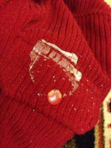 Sticker partially cleaned away