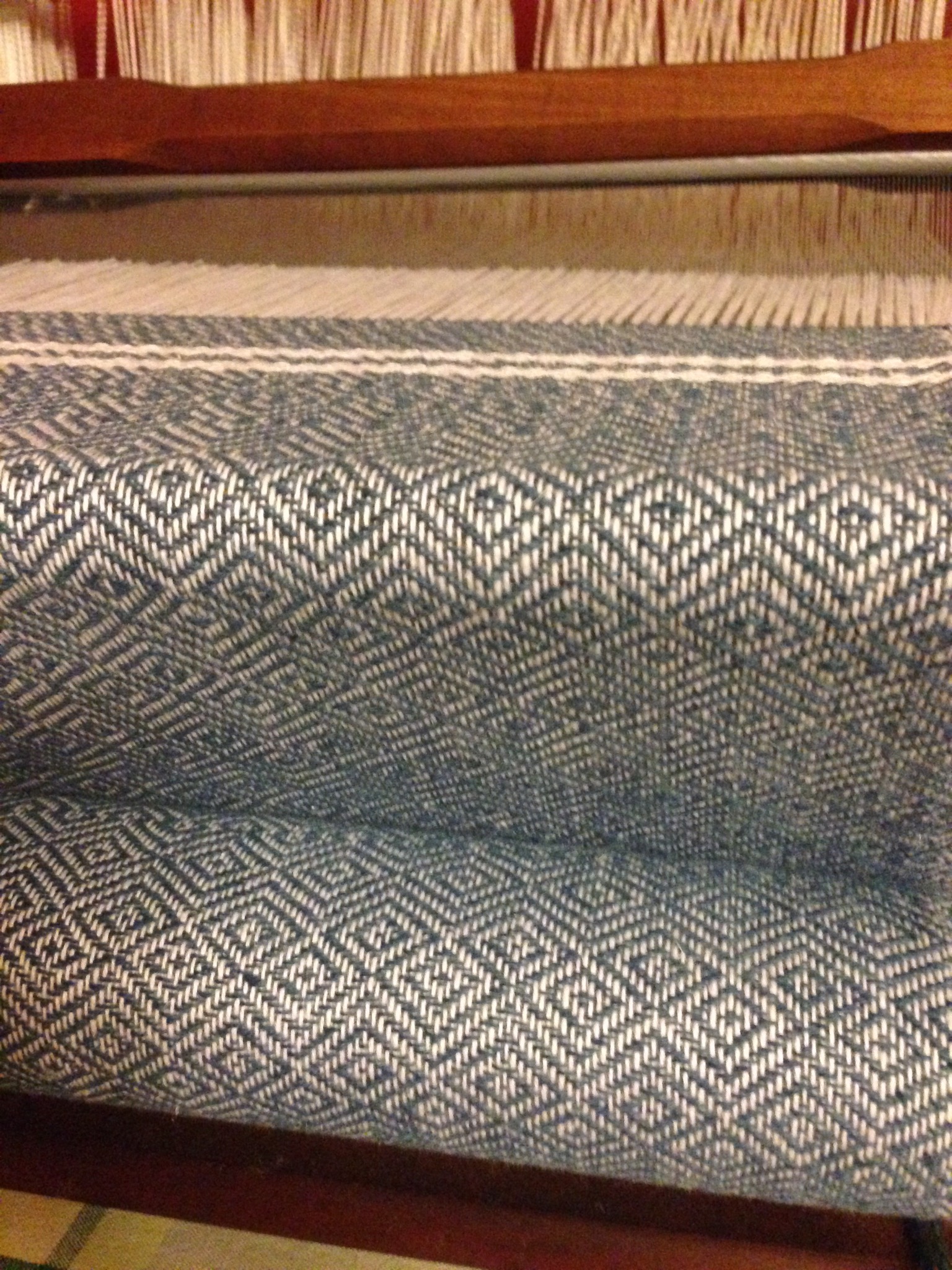 Blue cloth wound on front beam