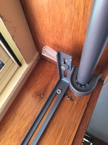 Curtain mounting pieces, hacked.