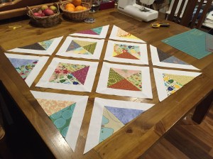 Blocks sewn and pressed