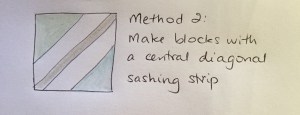 Method Two - a diagonal sashing piece