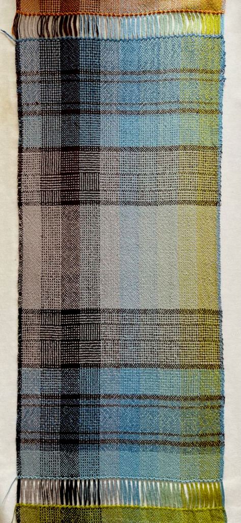 Weaving sample showing striping sequences